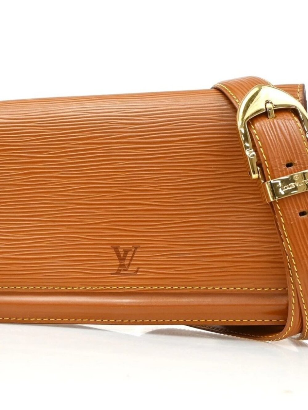 LOUIS VUITTON Logo Tilsitt Bum Bag Epi Leather Brown France M52608 33KD180